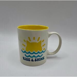 Cat Lady Box Coffee Mug Rise Shine Cat Graphic Yellow Interior Cup